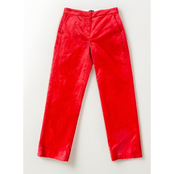 J. Crew Kate Straight Leg Stretch Velvet Holiday Pant Womens Size 2 - Picture 1 of 6